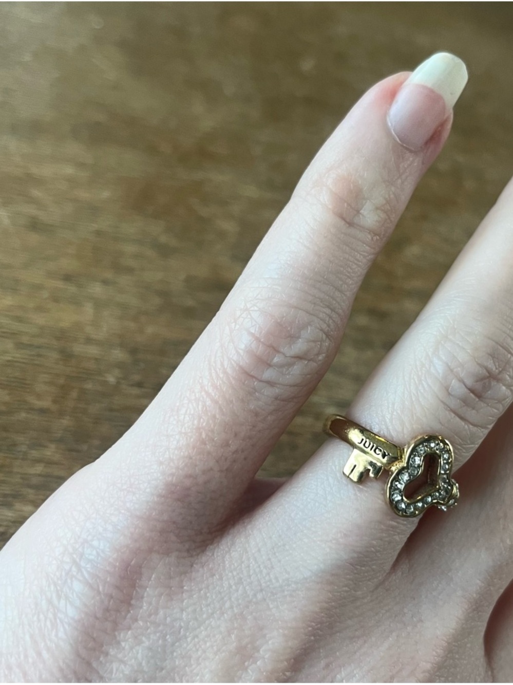 Juicy Couture Gold Key & Heart Crystal Accent Ring